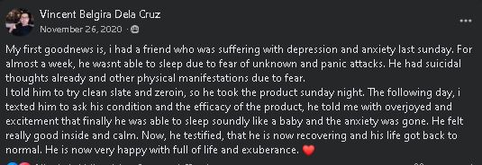 Vincent Belgira Dela Cruz's Facebook testimonial about his friend Victor's recovery from depression and anxiety