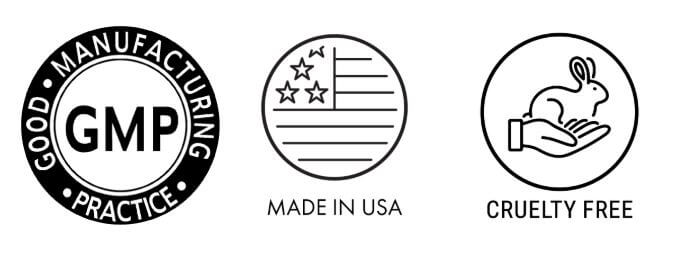 Product quality features of Ella Pure Peptide Cleanser: GMP Certified, Made in USA, Cruelty Free