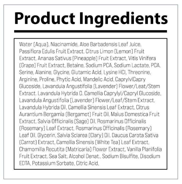 The complete ingredient list for Era Face Lift by Dr. Rahm, showcasing the powerful blend of natural extracts and advanced scientific ingredients.