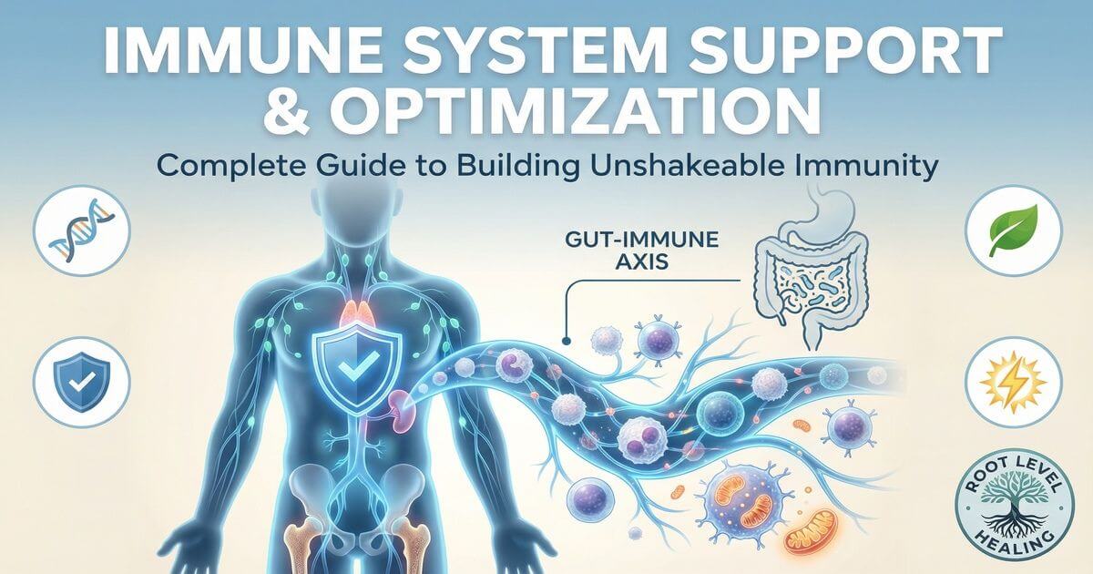 Immune System Support & Optimization Complete Guide - Natural defenses, immune barriers, and cellular defense illustration