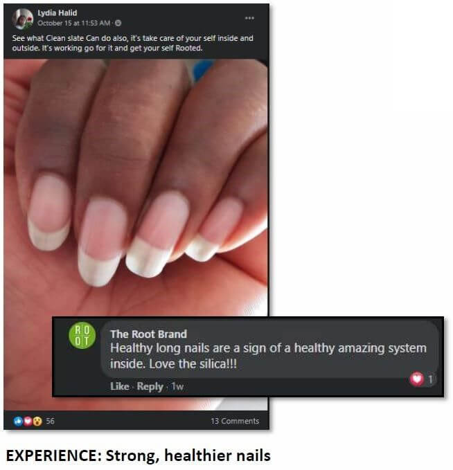 Lydia Halid's healthy, strong nails after using Clean Slate, showing improved nail growth and strength