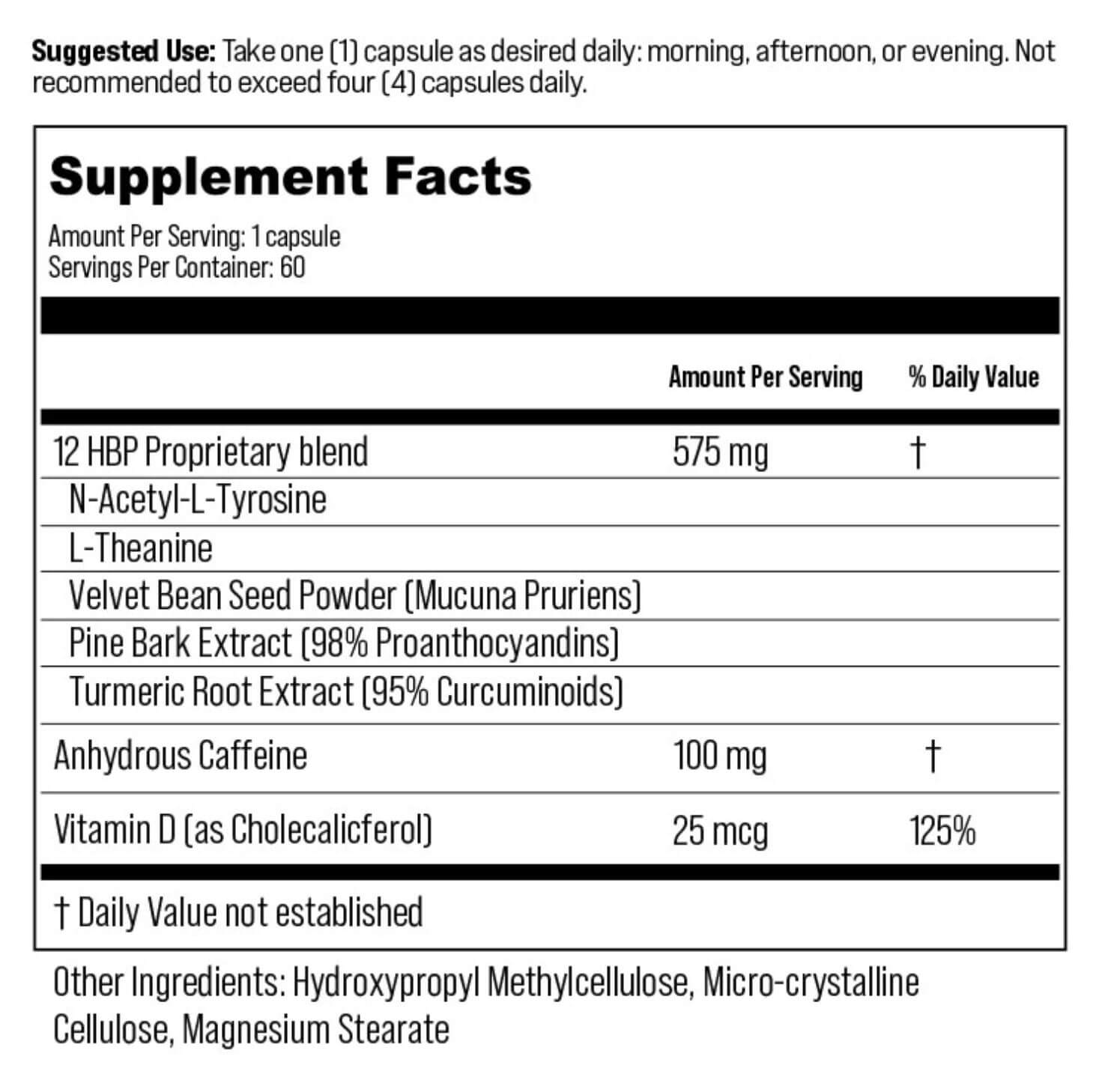 Zero-In supplement facts / ingredients.